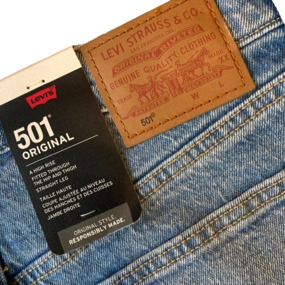Levi's Premium 501 Original Fit Jeans Button Fly Women's 28x30 Hollow Days NWT - Picture 9 of 9
